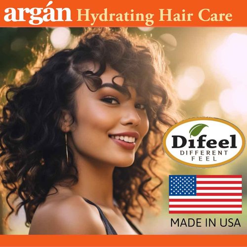 Difeel Argan Hydrating Shampoo & Conditioner Collection - 8 Piece Set, Includes Hair Oil, Mask, Leave in Spray, Travel Size - Sulfate Free, Paraben Free, Phthalate Free, Color Safe