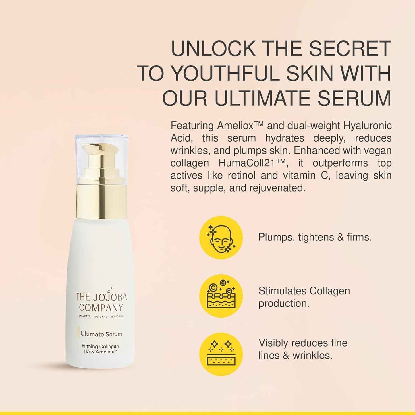 Jojoba Ultimate Serum - Anti-Aging - Reduces Appearance of Wrinkles, Crow?s Feet, Frown Lines & Fine Lines - Visibly Increases Skin Firmness - Hydrates & Tightens - 30ml