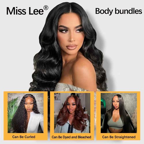 Body Wave Bundles Human Hair 16 18 20 Inch 100% Unprocessed 12A Brazilian Virgin Raw Bundles Human Hair 3 Quick Weave Glossy Hair for Black Women Hair Extensions Real Natural Color