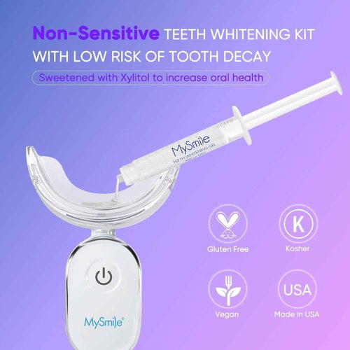 MySmile Deluxe 10 Min Teeth Whitening Kit with 28 LED Light, 35% Carbamide Peroxide Teeth Whitening Gel, Helps Remove Years of Stains from Coffee, Soda, Wines, Smoking, Food