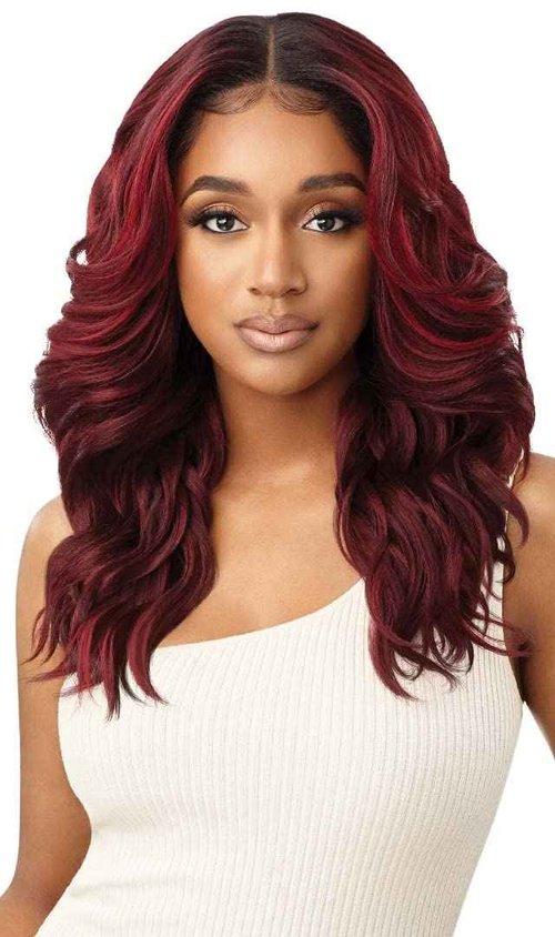 Outre Synthetic Melted Hairline HD Lace Front Wig - DIONE (Color:DRFF RED VELVET)