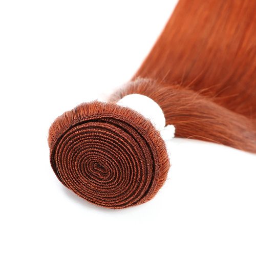 REMY Brazilian #350 Burnt Orange Color Bundle Long Straight Hair 100% Human Virgin Unprocessed Double Weft Weave (24 Inch)