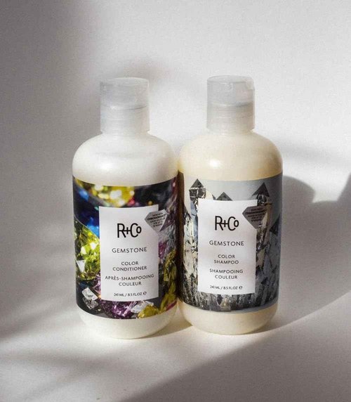 R+Co Gemstone Color Shampoo & Conditioner Set + Deluxe Sample (0.5oz) | Protects Color, Repairs & Nourishes | Vegan + Cruelty-Free | 8.5oz (Pack of 2)