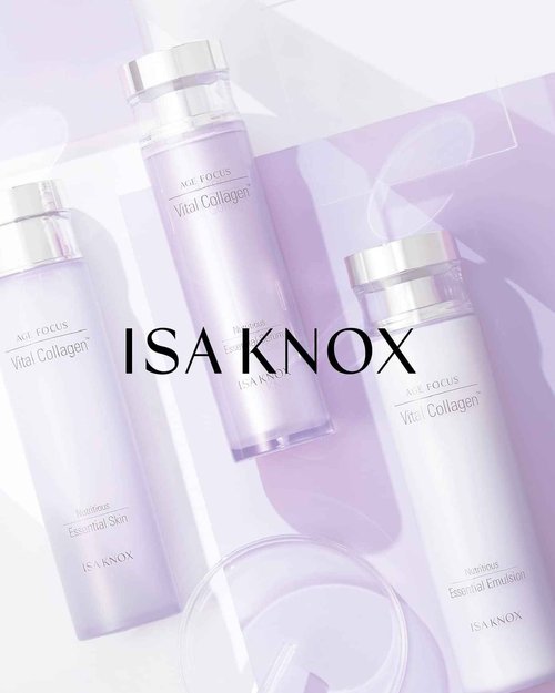 ISA KNOX AGE FOCUS VITAL COLLAGEN SKINCARE GIFT SET (370ml / 12.51 Fl Oz) - Korean Luxury Premium High-end Skin Toner, Emulsion Lotion, Cream by LG BEAUTY. Hydrolyzed Collagen,