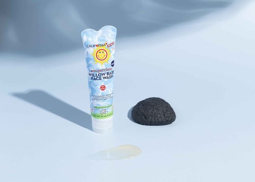 California Kids 3-Step Skin Care Set | Gentle Skin Care For Kids + Teens With Sensitive Skin | Exfoliating Face Wash + Pimple Cream + Facial Sponge