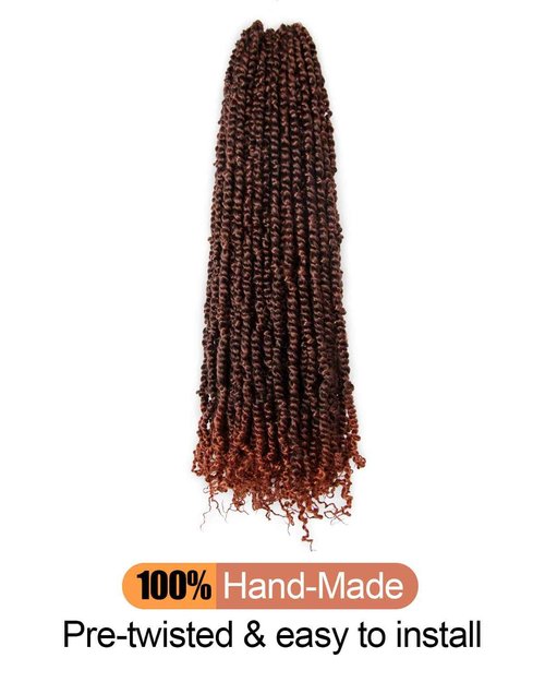 KAVSORAPI Passion Twist Hair,30 Inch Passion Twist Braiding Hair,Long Pre Looped Crochet Twist Jumbo Pre-twisted Two Strand Braids 8 Packs (T350/Ombre Ginger Red)