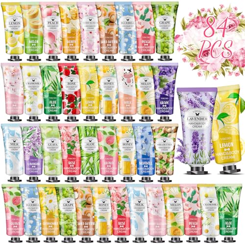 84 Pack Hand Cream Gifts Set for Women, Stocking Stuffers for Women Teengirls, Christmas Gifts, Bulk Gifts, Small Gifts,Mini Moisturizing Hand Lotion Travel Size in Bulk for Dry Cracked Hands