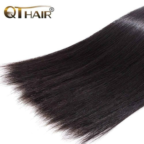 QTHAIR Straight Bundles Human Hair Indian Straight Virgin Hair 16A 100% Unprocessed Human Hair Bundles(12" 14" 16'',300g) Indian Virgin Hair Natural Color