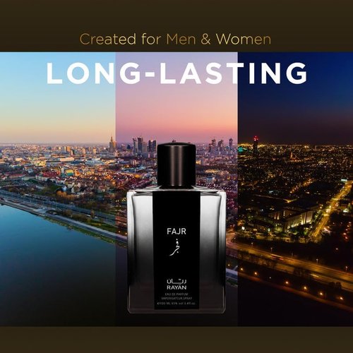 RAYAN Fajr Perfume for Men - Long Lasting Arabian Eau De Parfum, 100mL (3.34 Fl oz) Scent with Osmanthus, Grapefruit, Rosemary, Saffron, Amber Warmth on a Bed of Musk - Ideal Gift for Father's Day