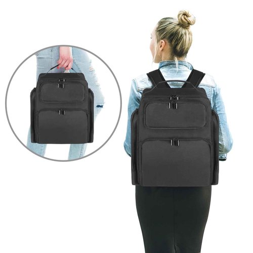 Kitguard Travel Makeup Organizer Backpack with 6 Removable Cases,Extra Large Cosmetic Storage Bag for Women and Professional Make up Artist (Black)