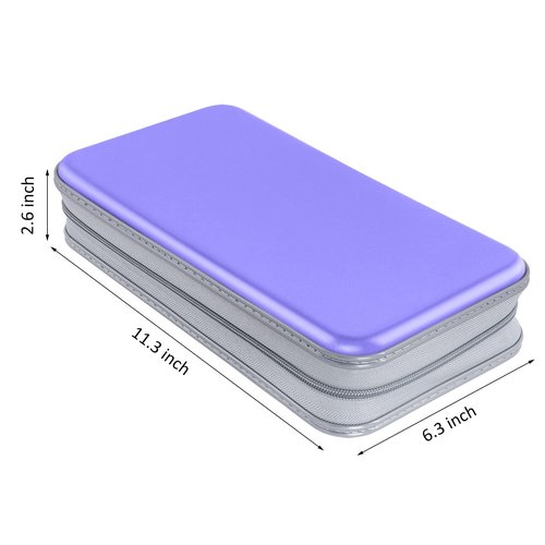 CD Case, Siveit DVD Case Holder 96 Capacity Hard Plastic CD DVD Disc Cases Storage Binder Wallet for Car Home Office Travel (Lavender)