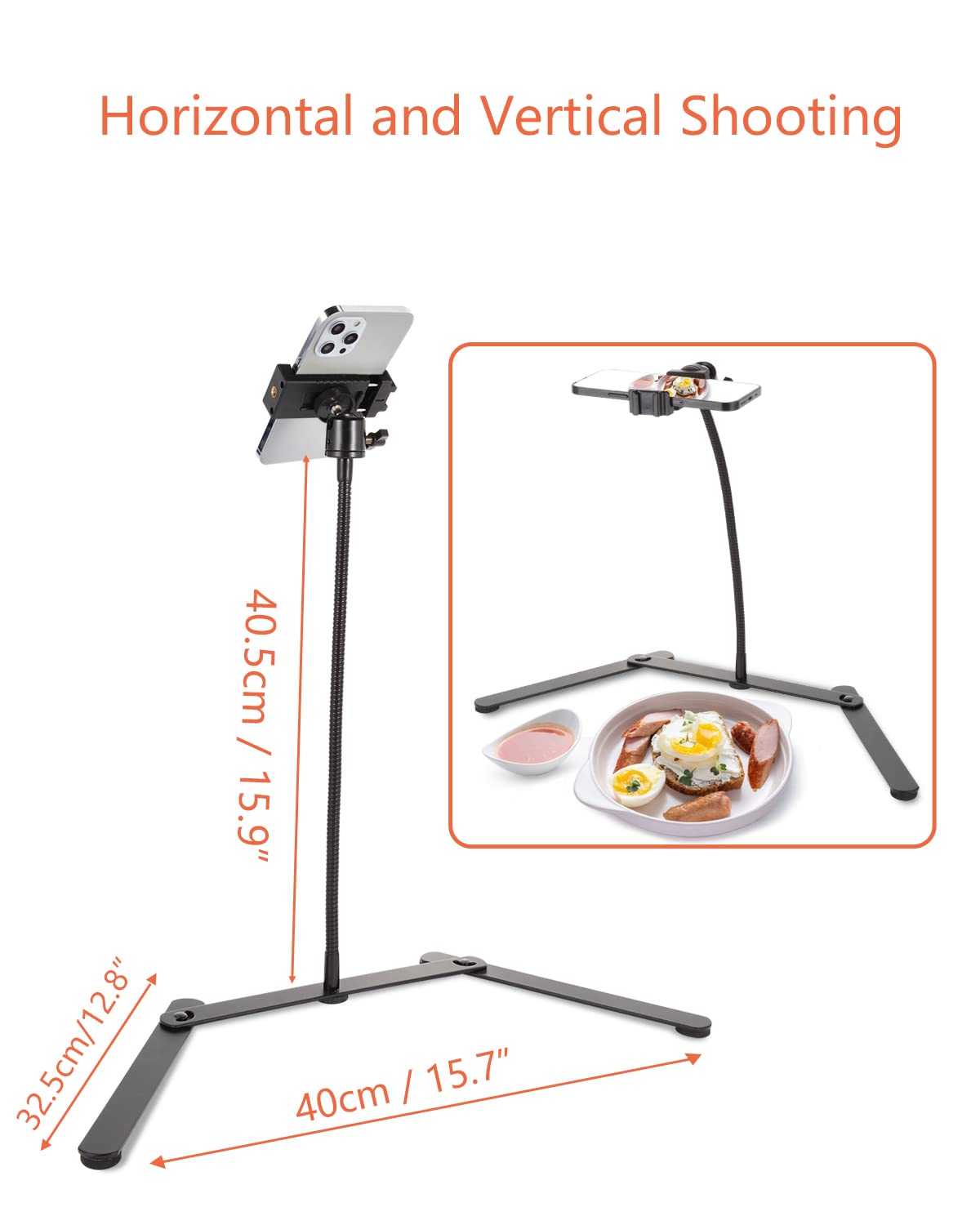 AFAXINRIE Adjustable Phone Tripod, Overhead Phone Mount, Tabletop Tripod for Cookie Decorating and Teaching Online Live Streaming and Showing Drawing Sketching Cooking