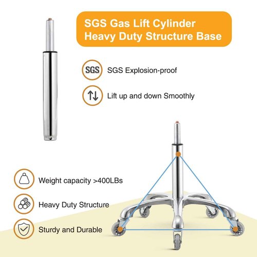 Nolasalon Rolling Stool with Wheels, Heavy Duty Hydraulic Massage Stool for Shop Guitar Lab Tattoo Workbench Medical, Adjustable Swivel Chair (Black)