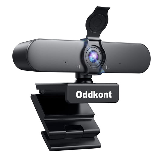 1080P Full HD Webcam with Microphone, Auto Light Correction, 360° Rotatable, Built-in Privacy Cover, Plug & Play, Compatible with Windows, Mac, Laptop, Desktop (Zoom, Skype, Teams, Video Conferencing)
