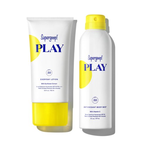 Supergoop! Summer PLAY Bundle - Includes PLAY Everyday Lotion (5.5 oz) + Antioxidant Body Mist (6 oz) - Broad Spectrum Sunscreen Recommended for Sensitive Skin - Great for Active Days