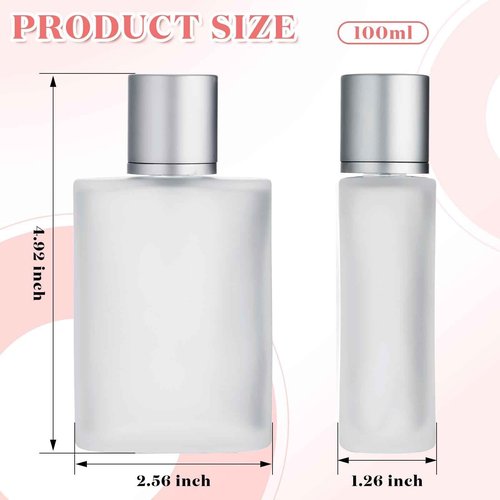 Motiskyy 24 Pcs 100ml Frosted Glass Bottle Perfume Atomizer refillable Spray Empty Perfume Dispenser Fine Mist Atomizer Cosmetic Container for Travel Men Women