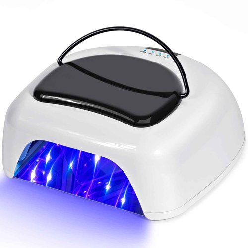Ludysic Professional Rechargeable 96W UV LED Nail Lamp,Cordless Nail Dryer with 4 Timer Settings,Portable Design & Auto Sensor,Fast Curing Lamp for Salon & Home(White+Black)
