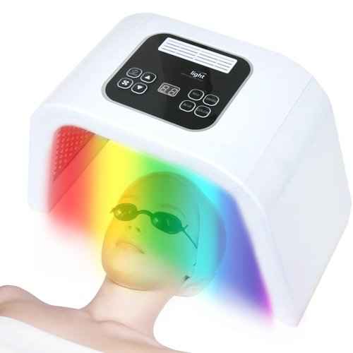 BEICNWOD Light Mask - 7 Color Photon Facial Device for Skin Care, Red & Blue Light for Face, Neck & Body, Rechargeable Home Use