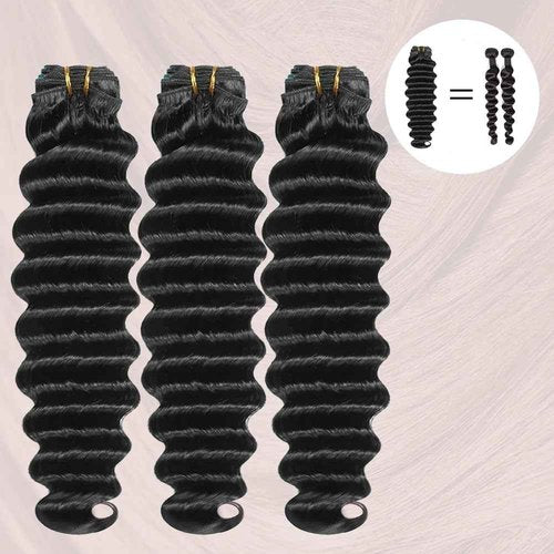 YISEA Hair Bundles Loose Deep Wave Bundles Human Hair 14 16 18 Inch 16A Raw Brazilian Virgin Human Hair Bundles Straight 3 Bundles Human Hair Full and Thick Natural Black Color