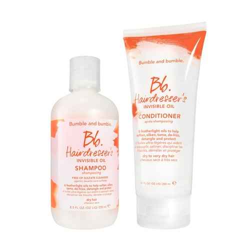 Bumble and bumble. Hairdresser's Invisible Oil Hydrating Shampoo + Conditioner Full Size Set | Hydrating, Anti Frizz, Color Safe | Curly, Wavy, Straight | With Coconut, Grapeseed + Argan Oil