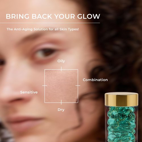 Aniise Grape Seed Oil Capsules Skin Care 30 Individual Capsules Serum for Face Improve Health Of Skin, Fight Signs Of Aging Softening and Hydrating The Skin