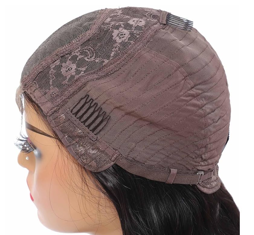 MYMYDA Short Highlight Lace Front Bob Wigs for Black Women Human Hair Pre Plucked 4x4 Lace Closure Wig Ombre 613 Blonde Mixed Light Brown Dark Roots Colored Wig 16 Inch