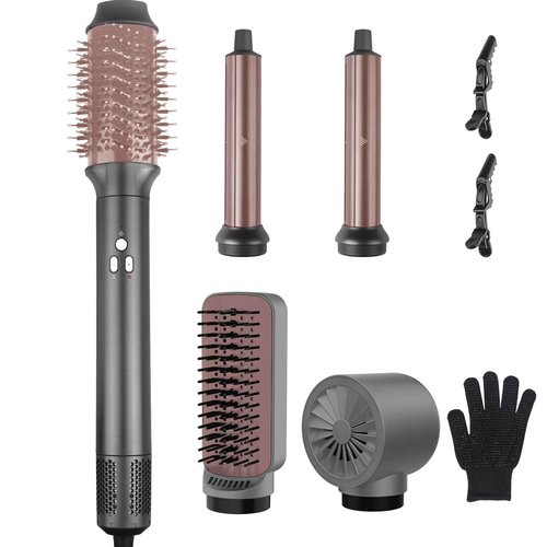 Air Styler Hair Dryer Brush - 5 in 1 Hair Styler Auto Wrap Hot Air Curler Ionic Blow Dryer Brush, 38m/s Airflow High Speed Fast Drying Styling Blowout Blow Dryer Multi-Styler for Curly/Straight Hair