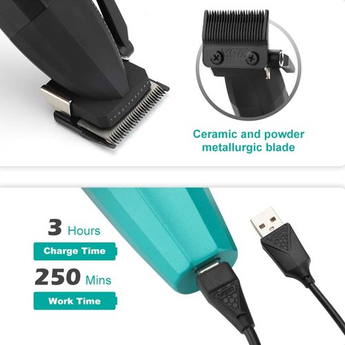 VGR Professional Hair Clipper and Trimmer Set for Men, Barber Clipper and Zero Gap T-Blade Trimmer Kit, Cordless USB Rechargeable Hair Cutting Kit with 9 Guide Combs, Ceramic Blade, LED Display