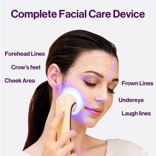 Nova 4-in-1 Facial Wand: Red, Blue and Green Light Therapy, Galvanic Ion Cleansing, Ultrasonic Face Lift & Anti-Aging Device, Tightening, and Rejuvenation for Home Use