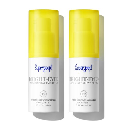 Supergoop! Bright-Eyed Mineral Eye Cream - 0.5 fl oz, Pack of 2 - SPF 40 PA+++ Hydrating & Illuminating Mineral Sunscreen - Under Eye Cream for Dark Circles & Puffiness - Revives Tired Eyes