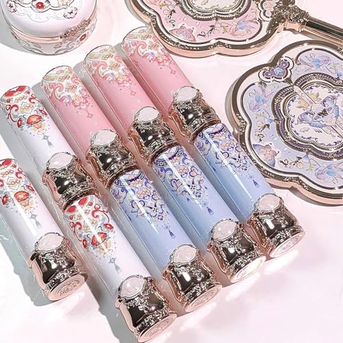 Flower Knows Butterfly Cloud Collar Glossy Lipstick,Hydrating Solid Lip Gloss,Moisturizing Pink Tinted Lip Balm,Long Lasting Lip Gloss in Balm for Girls&Women,Vegan & Cruelty-Free(C06 Cardamom)