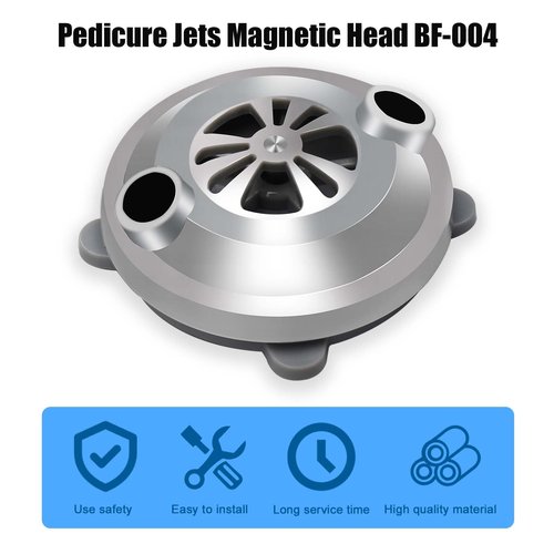 MIYOLO 2 PCS BF-004 Pipeless Magnetic Jet Head for LURACO Jet Motor Pedicure Chair Bathtub Tubs Spa Chairs Accessories Silver