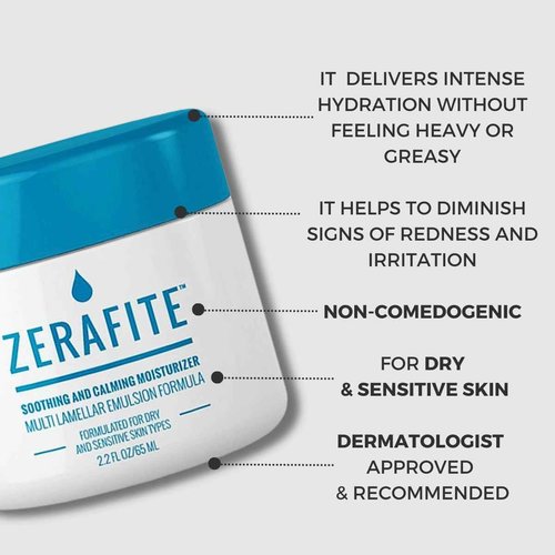 Zerafite Soothing and Calming Moisturizing Essentials, Creamy Cleanser + Face Moisturizer For Dry and Sensitive Skin DUO