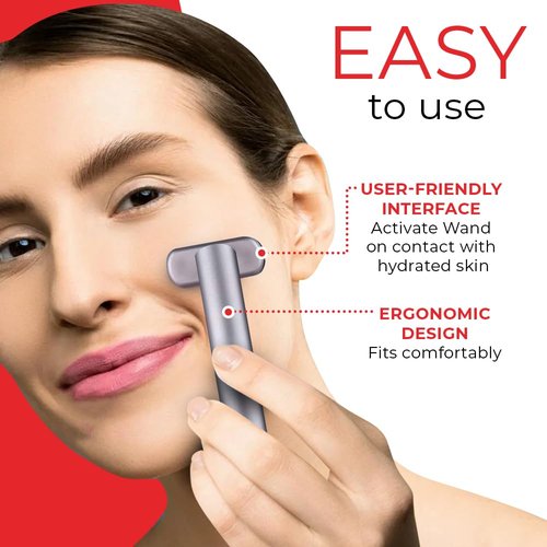 Eclypse Therapy Red Light Therapy for Face, 4-in-1 Rejuvenation Wand: Skin Tightening Massager, Anti-Aging & Wrinkle Reduction, Face & Neck Care Tool (Stellar Silver)