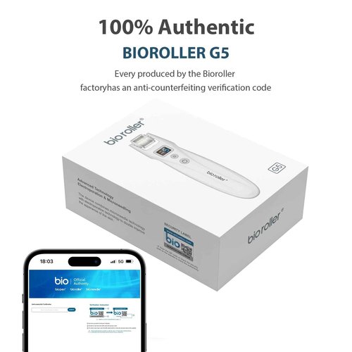 CLETINA Bioroller G5 Derma Roller Microneedle Roller 0.25mm Micro Needling 540 Titanium Microneedling Skincare Tools for Man & Women