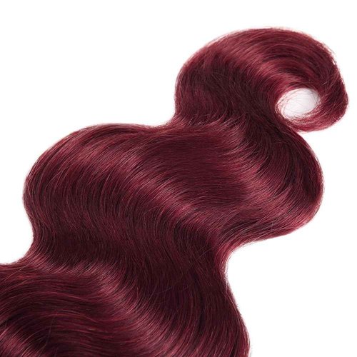 FuivJuix #99J Burgundy Bundles Body Wave Bundles Human Hair 22 24 26 Inch Brazilian Virgin Hair Wine Red Body Wave Bundles Human Hair Extensions 3 Bundle 50 Gram Per Bundle