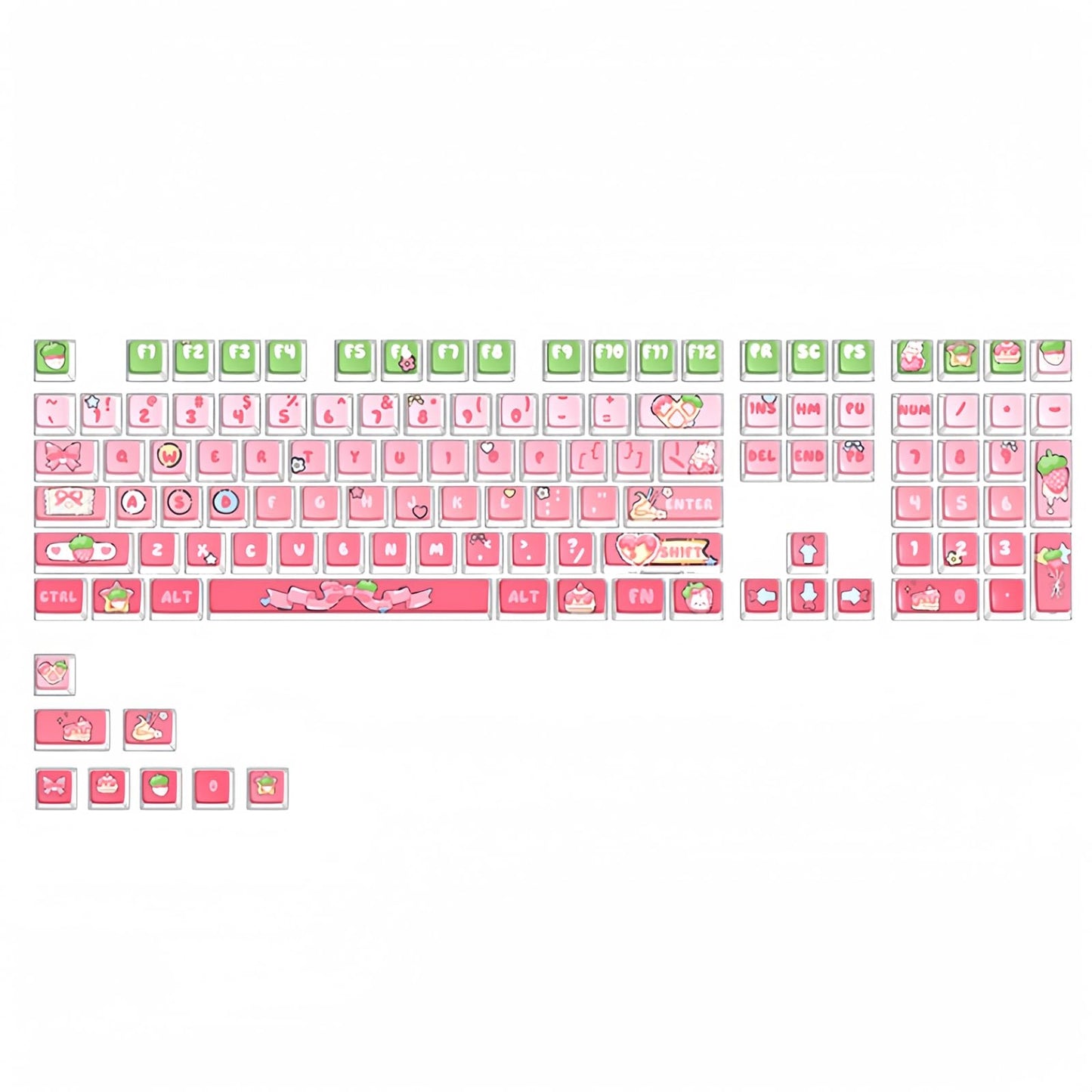 ZMX Pudding Keycaps Set,Double Shot PBT Dye-Sub Custom Keycaps ASA Profile 116 Keys Cute Themed Transparent Backlit Keycaps for ANSI 100% 60% TKL Cherry MX Switch Mechanical Gaming Keyboard (04)