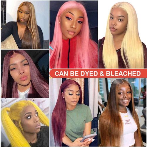 PERISMODA 13x6 Lace Front Wigs Human Hair Pre Plucked Straight HD Transparent Lace Front Wigs Human Hair for Woman 32 Inch 180 Density Frontal Wigs Human Hair Glueless Wigs Human Hair Natural Color