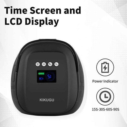 Kikugu Cordless UV LED Nail Lamp,126W Rechargeable Nail Dryer for Gel Nails,Fast Curing Lamp Manicure,Pedicure,Ideal for Nail Salon(Black)