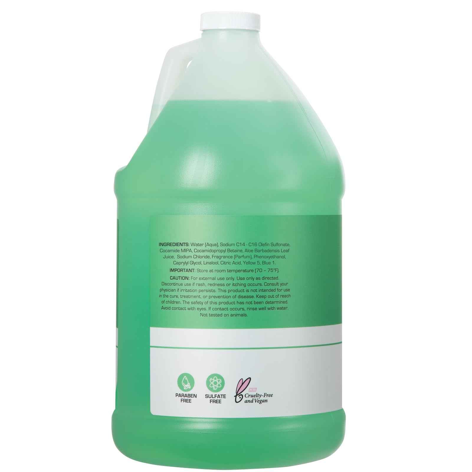 Ginger Lily Farms Club & Fitness Moisturizing Shampoo for All Hair Types, 100% Vegan & Cruelty-Free, Aloe Vera Scent, 1 Gallon Refill (Pack of 4)