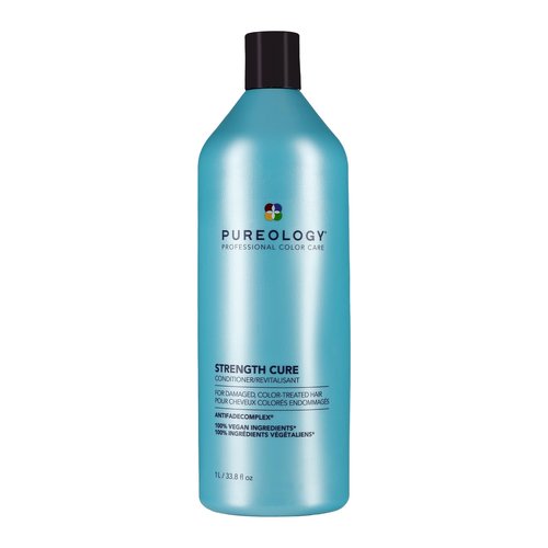 Pureology Strength Cure Conditioner - For Damaged or Color Treated Hair, Hair Strengthening & Prevents Breakage, Vegan & Sulfate-Free, 33.8 Fl Oz