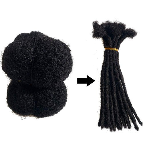Tight Afro Kinky Human Hair for Dreadlocks,Ideal for Making Locs,Repair Extensions,Twist or Braids 2 Bundles/Package Natural Black #1B 20inch