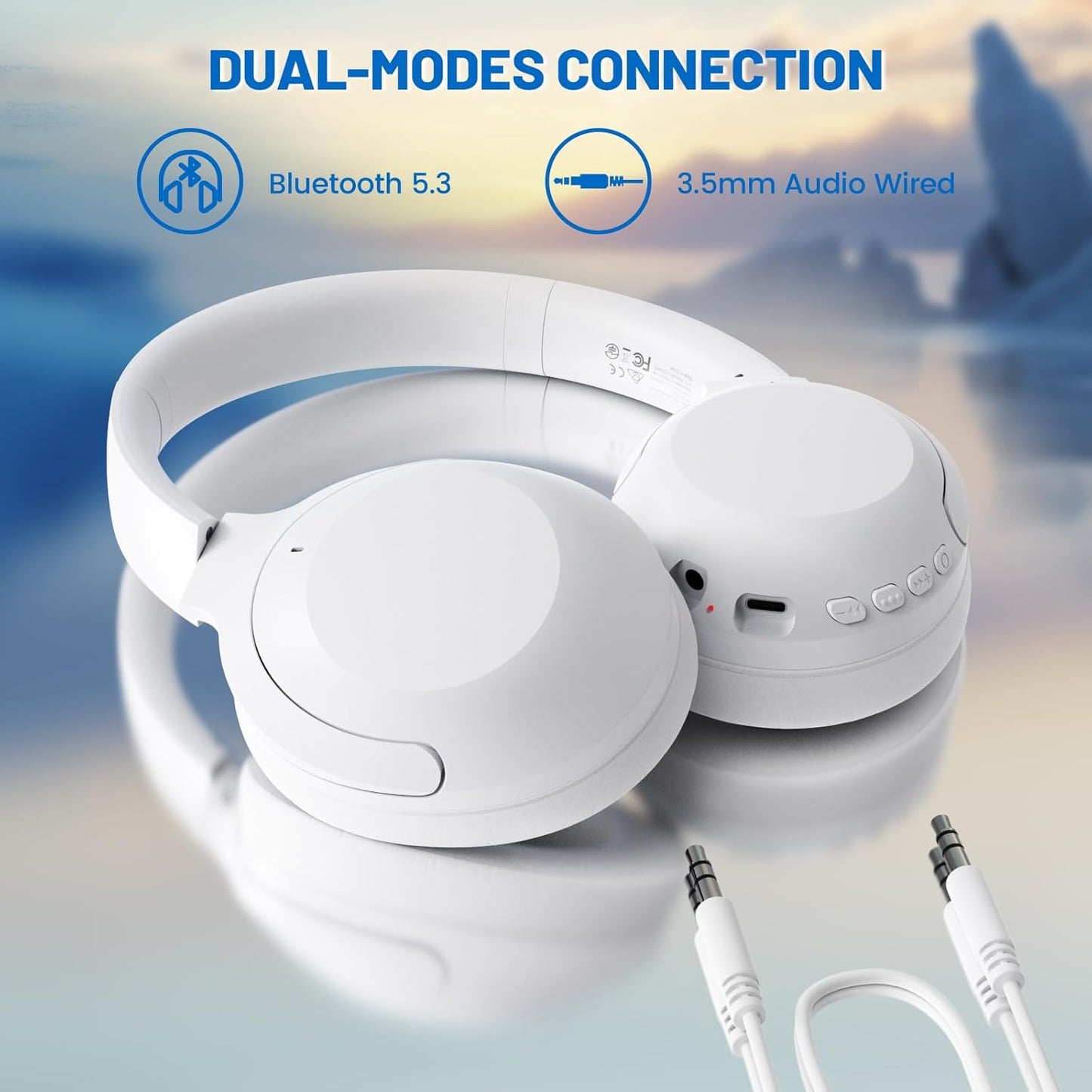 ATTACK SHARK G300 Active Noise Cancelling Wireless Headphones, Ultra Light Foldable Over-Ear Wired/Bluetooth Headset, 20H Playtime, Built-in Mic Hands Free Talking for Travel, Office, Home - Purple