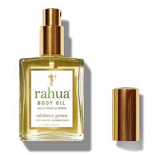 Rahua Body Oil, Vegan Lightweight Botanical Moisturizer with Rosehip, Pomegranate Seed & Vitamin E, Infused with Morete, Sacha Inchi, Guayusa, Palo Santo & Vanilla, 2 Fl Oz