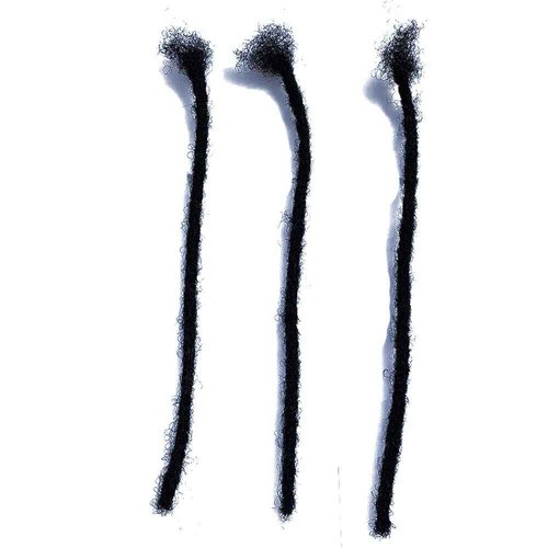 YONNA Human Hair Microlocks Sisterlocks Dreadlocks Extensions 20Locs Full Handmade (Width 0.4cm) 14inch Natual Black #1B