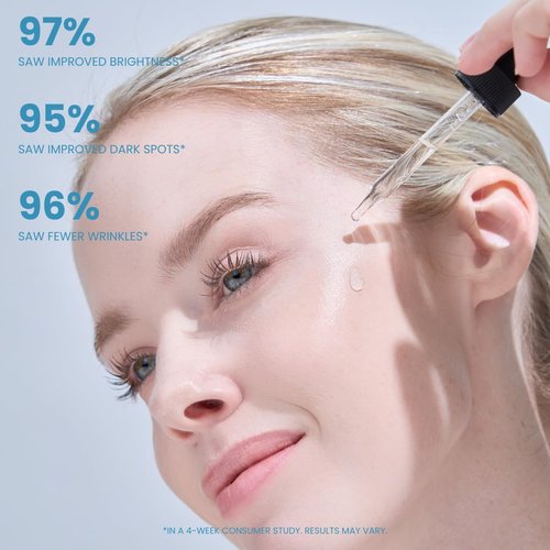 Vitamin C Serum 20% with Ferulic Acid & Vitamin E - Brightening Facial Serum for Dark Spots, Wrinkles & Uneven Skin Tone - Fast-Absorbing, Non-Irritating Formula - 1 fl oz