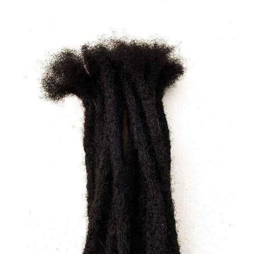 BESHINNAAUL Human Hair Handmade Permanent Dreadlocks Natural Black #1B Locs extension Small Size(diameter 0.4cm) 12inch 20 Strands/Pack