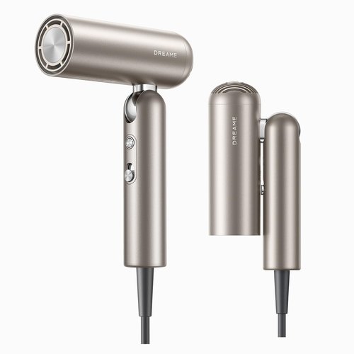 DREAME Pocket Pure High-Speed Hair Dryer, Lightweight Foldable Blow Dryer with 110,000 RPM Motor, Ionic Care, 5 Modes, Travel Bag, Quiet Fast Drying for Frizz-Free Hair