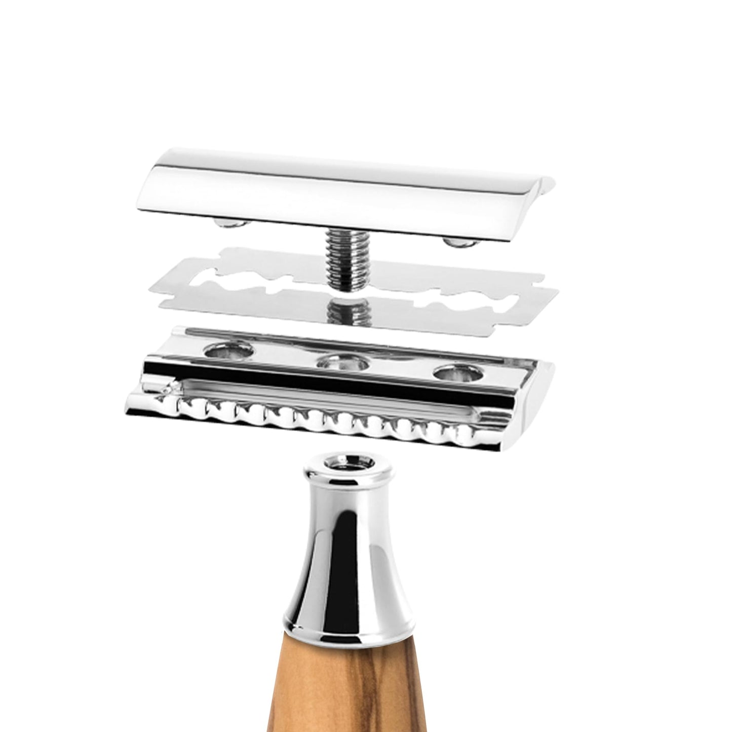 MÜHLE VIVO Olive Wood Closed Comb Safety Razor - Clean Shaving, Modern Design