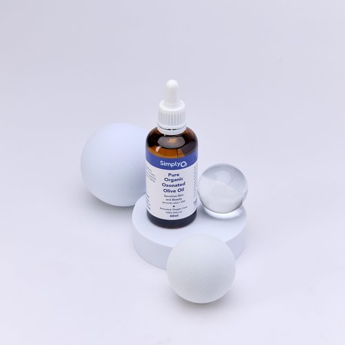 Simply O3 Pure Organic Ozonated Olive Oil 600 Peroxide For Face and Skin Helps In Acne, Anti-Aging, Wrinkles and All Skin Problems For Sensitive Skin with Made in Spain